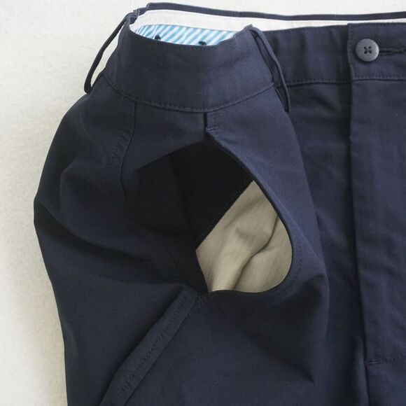 Footjoy Mens Golf Shorts Flat Front Zip Fly Navy Blue Polyester Size 34 - Picture 3 of 7